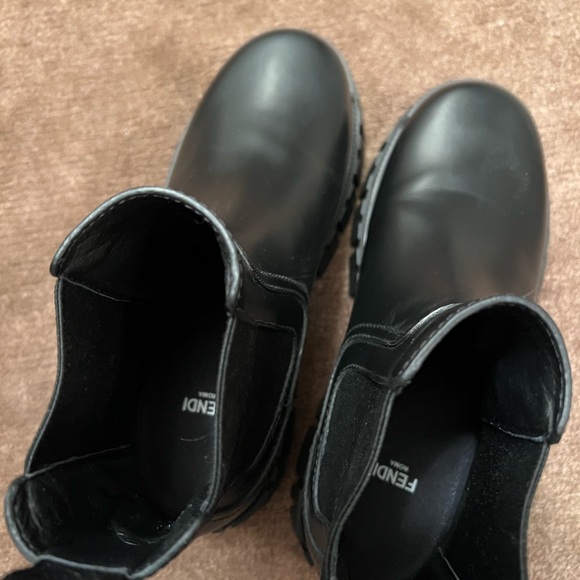 FENDI Force Black Leather Chelsea Boots - Picture 4 of 9